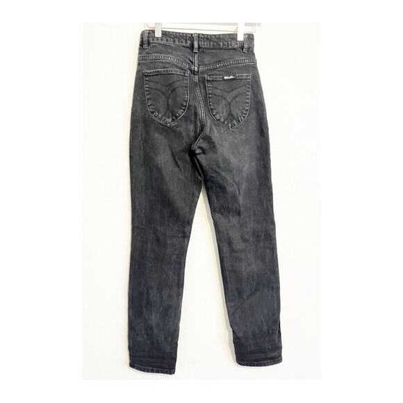 Rolla’s Dusters High Rise Slim Straight Leg Jeans Comfort Jet Black 25 - Picture 3 of 10